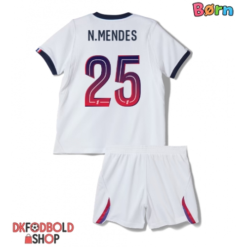 Paris Saint-Germain Nuno Mendes #25 Udebanesæt Børn 2026-27 Kort ærmer (+ korte bukser)